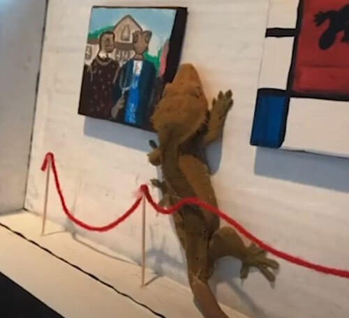 Благодаря хозяйке-выдумщице геккон посетил картинную галерею